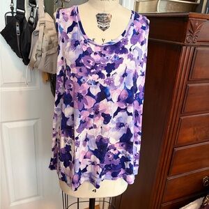 Simply Vera Wang Sleeveless Floral Women’s Top - Purple Mix-2X plus size